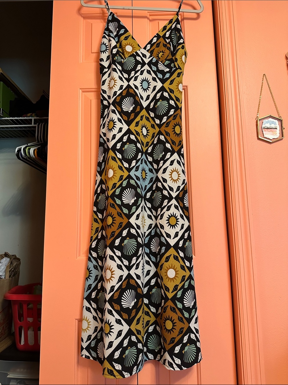 Lisa Says Gah x Nuuly Christy Midi Slip Dress in Warm Sun print - Picture 2 of 8